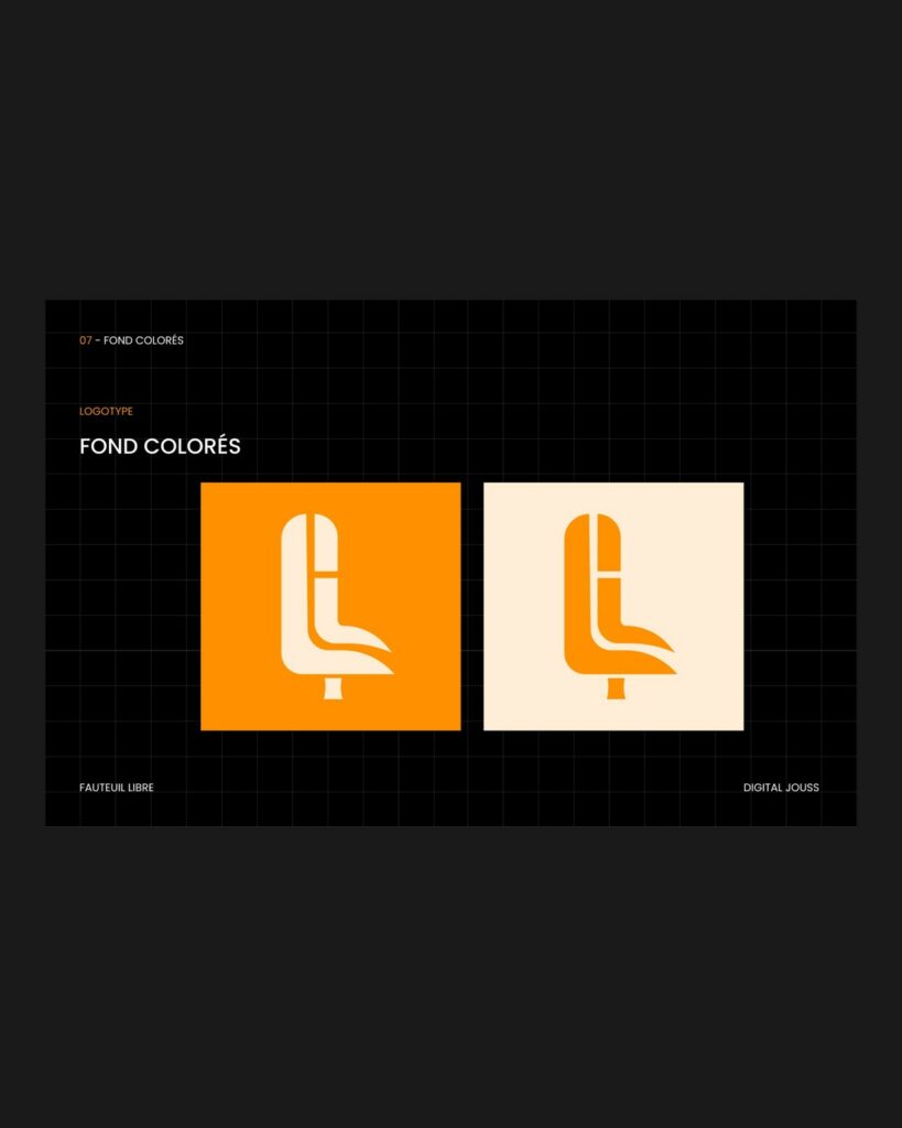 Fauteuil Libre : logo sur fonds colorés