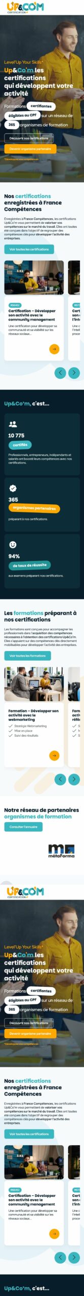Up&Co’m Certification : version mobile