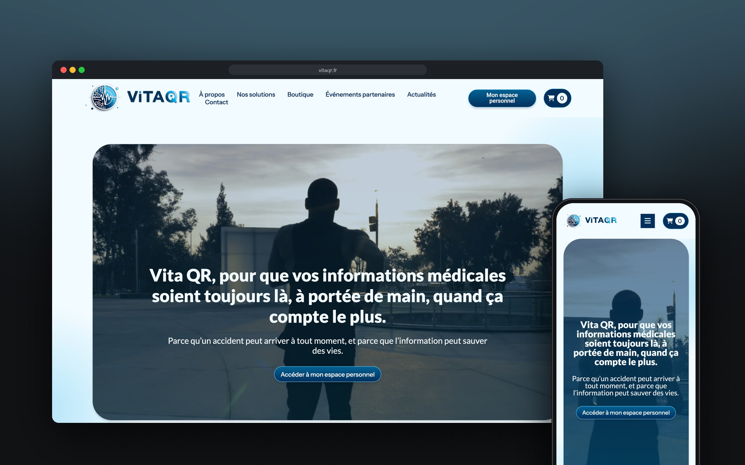 Vita QR : la plateforme présenté sur ordinateur et mobile